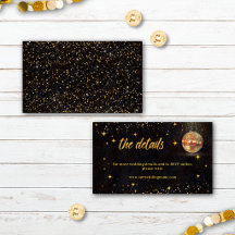 Zwarte Gouden Glitter Ster Disco Bal Huwelijksdeta