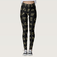 Zwarte & Gouden Glitter Zodiac Astrologie Tekens