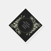 Zwarte Gouden Groene Zachte Eucalyptusbladeren Servet (Hoek)