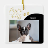 Zwarte & Gouden Huisdierherdenking Voor Altijd Fot Keramisch Ornament (Voorkant)