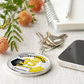 zwarte gouden jongens noemen jersey nummer voetbal sleutelhanger (Zijkant)