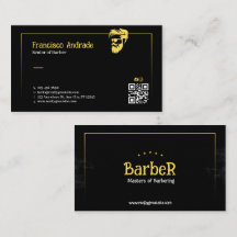 Zwarte Gouden Kapper Senior Stylist Visitekaartje
