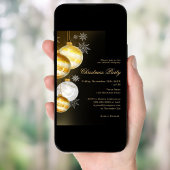 Zwarte gouden kerstballen bedrijf QR code Christma Kaart