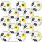 zwarte gouden kleuren 13 voetbalkleuren stickers (Voorkant)