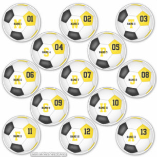 zwarte gouden kleuren 13 voetbalkleuren stickers