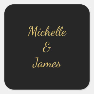 Zwarte & Gouden Kleuren Professioneel Trendy Moder Vierkante Sticker