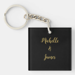 Zwarte & Gouden Kleuren Professionele Trendy Moder Sleutelhanger