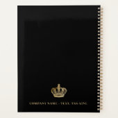 Zwarte gouden kroon naam jaar bedrijf planner (Achterkant)