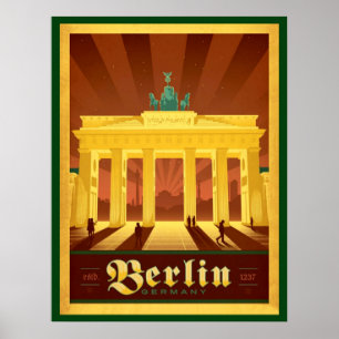 Zwarte & gouden kunst Deco Berlin Poster