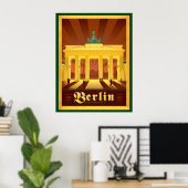 Zwarte & gouden kunst Deco Berlin Poster (Thuiskantoor)