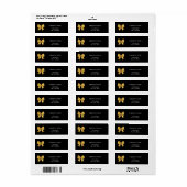 Zwarte gouden lint retouradres etiket (Full Sheet)