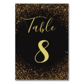 zwarte gouden luxe glitters en sparkles bruiloft kaart (Achterkant)