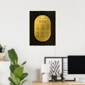 Zwarte & gouden moderne Arch Wedding Seating Chart Poster (Thuiskantoor)