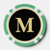 Zwarte Gouden Monogram 100 Toernooi Game Poker Chips (Achterkant)