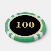 Zwarte Gouden Monogram 100 Toernooi Game Poker Chips (Enkel)