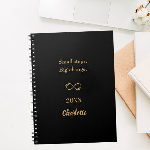 Zwarte gouden motivatie quote notitieboek