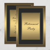 Zwarte Gouden Pensioenfeest Kaart (Voorkant / Achterkant)