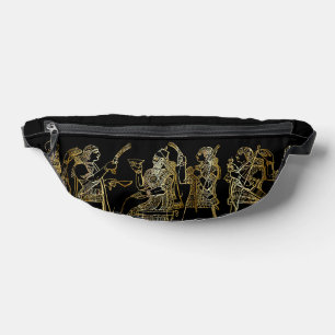 Zwarte Gouden Perzische Kunst Vintage Heuptasje