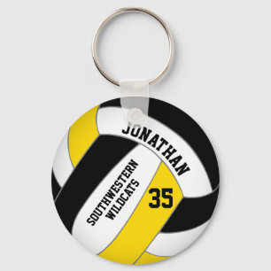 zwarte gouden ploeg naam volleybal jongens sleutelhanger