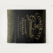 Zwarte Gouden RN Verpleegkundige Afstudeerfoto Ach Wandkleed (Voorkant (horizontaal))