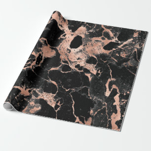 Zwarte gouden roos cadeaupapier