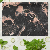 Zwarte gouden roos theedoek (Gevouwen)