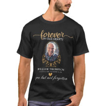 Zwarte Gouden Rouwfoto Herdenkingsshirt