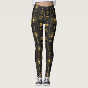 Zwarte Gouden Sterrenbeeld Teken (1) Leggings