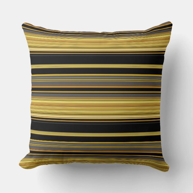 Zwarte gouden strepen kussen (Voorkant)