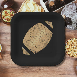 Zwarte gouden tape voor noodlottige Football Papieren Bordje