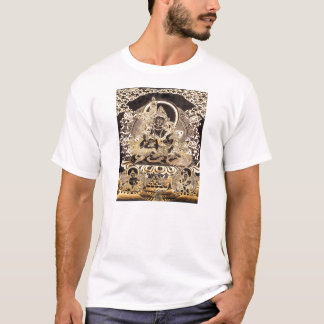 Zwarte & gouden Tibetaanse boeddhistische kunst T-shirt