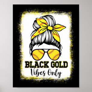 Zwarte Gouden Trillingen Alleen Zachte T-shirt Vro Poster