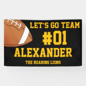 Zwarte Gouden Voetbalteam Geest Spandoek (Horizontaal)