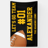 Zwarte Gouden Voetbalteam Geest Spandoek (Verticaal)