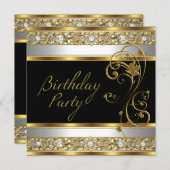  zwarte gouden witte Afbeelding op de feestdag Kaart (Voorkant / Achterkant)