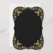 Zwarte gouden witte parels kaart (Achterkant)