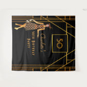 Zwarte goudfeest 1920-kunstdeco retro wandkleed (Voorkant (horizontaal))