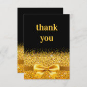 Zwarte goudglinsterende bruine vlek luxe bedankkaart (Voorkant / Achterkant)