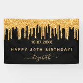 Zwarte goudglitter-glans spandoek (Horizontaal)