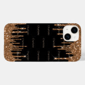 Zwarte goudglitterdruppels, naam glamoureus Case-Mate iPhone case (Achterkant (horizontaal))