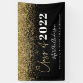 zwarte goudglitterscriptklasse van afstuderen spandoek (Verticaal)