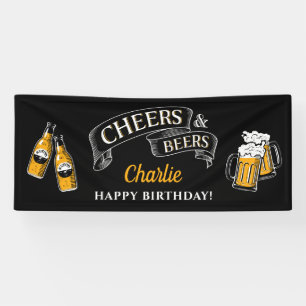 Zwarte goudkaas en bier van elke leeftijd spandoek