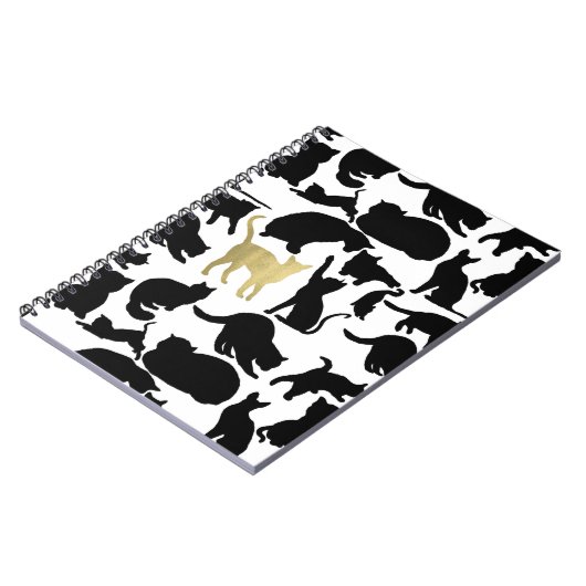 Zwarte goudkatten notitieboek (Linkerzijde)