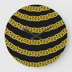 Zwarte goudketting grote klok