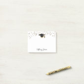 Zwarte & goudkleurige kap met Gold Glitter Post-it® Notes (Op bureau)