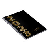 Zwarte goudmaanmonogram 2023 notitieboek (Rechterzijde)