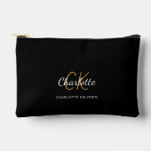 Zwarte goudmonogram initiaal etui (Voorkant)