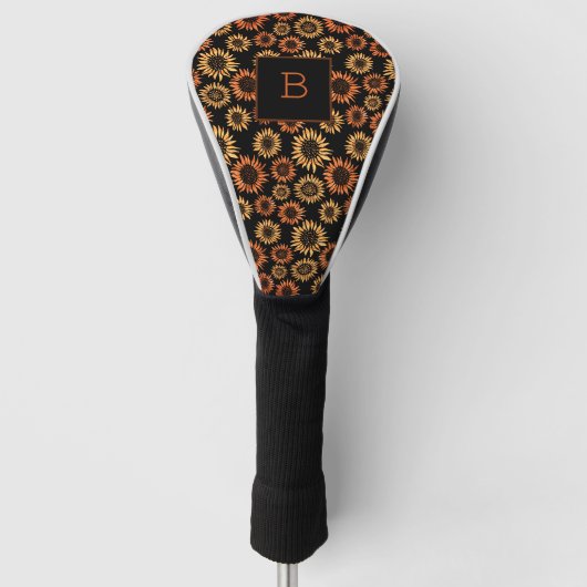 Zwarte goudmonogram initiaal golfheadcover (Voorkant)