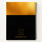 Zwarte goudmonogram initiaal logo notitieboek (Achterkant)