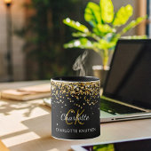 Zwarte goudmonogram mok